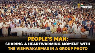 People's Man: Prime Minister Narendra Modi with Vishwakarmas in a group photo