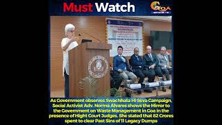 As Govt observes Swachhata Hi Seva, Social Activist Adv. Norma Alvares shows the Mirror to the Govt