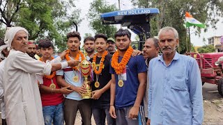 इण्डो नेपाल कबडडी में गोल्ड मेडल जीतने पर खिलाडियो का हुआ स्वागत