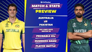 Pakistan vs Australia | ODI World Cup 2023 | Match Stats Preview, Pitch Report, | CricTracker