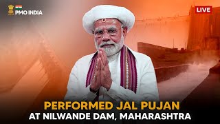 PM Modi performs Jal Pujan at Nilwande Dam, Maharashtra