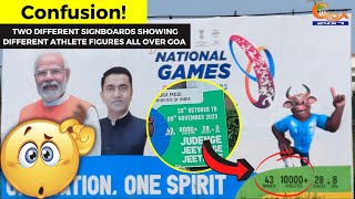 #Confusion! Two different signboards showing different athlete figures all over Goa