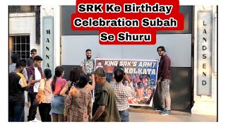 SRK Birthday Celebration Subah Se Shuru, Mannat Ke Baahar Log Janaat Ka Mazaa Le Rahe Hai