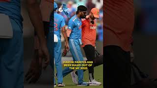 India allrounder Hardik Pandya has been ruled out of the ODI World Cup 2023 due to the ankle injury