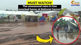 The #unseasonal rains in Goa wrecked havoc at National Games! Minister Gaude says wasn't a big issue