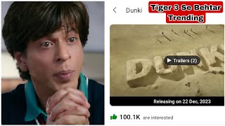 Dunki Movie Teaser Crosses 100K Interest Rate On Bookmyshow And It Is Trending Better Than Tiger 3