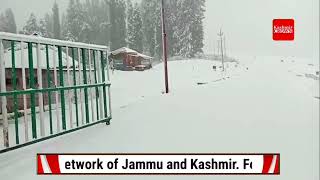 Doodhpathri in Budgam receives fresh snowfall.Snowfall continues in the area.