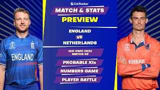 England vs Netherlands |ODI World Cup 2023 |Match Stats Preview Pitch Report, Playing11 |CricTracker