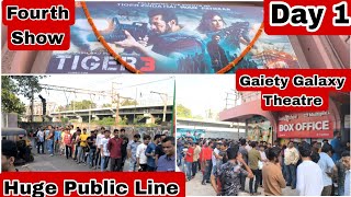 Tiger 3 Movie Huge Public Line Day 1 Fourth Show At Gaiety Galaxy Theatre In Mumbai