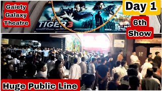 Tiger 3 Movie Huge Public Line Day 1 Sixth Show At Gaiety Galaxy Theatre In Mumbai
