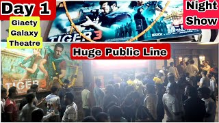 Tiger 3 Movie Huge Public Line Day 1 Night Show At Gaiety Galaxy Theatre In Mumbai