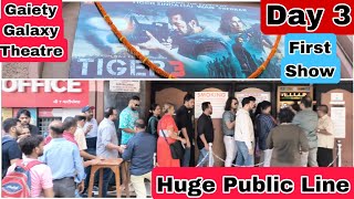 Tiger 3 Movie Huge Public Line Day 3 First Show At Gaiety Galaxy Theatre In Mumbai