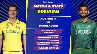 Australia vs Bangladesh | ODI World Cup 2023 |Match Stats Preview Pitch Playing11 | CricTracker