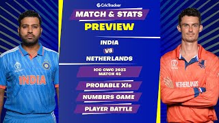 India vs Netherlands | ODI World Cup 2023 | Match Stats Preview Pitch Report Playing11 | CricTracker