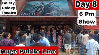 Tiger 3 Movie Huge Public Line Day 8 At 6 Pm Show In Gaiety Galaxy Theatre In Mumbai
