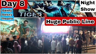 Tiger 3 Movie Huge Public Line Day 8 Night Show At Gaiety Galaxy Theatre In Mumbai