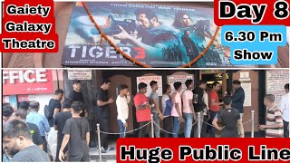 Tiger 3 Movie Huge Public Line Day 8 At 6.30 pm show At Gaiety Galaxy Theatre In Mumbai
