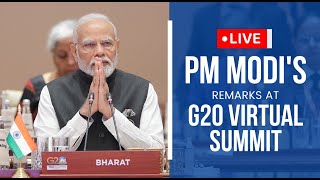 LIVE: PM Shri Narendra Modi's remarks at G20 Virtual Summit.