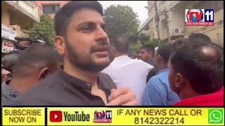 heated argument broke out between Congress and AIMIM leaders at the Nampally fire incident site.