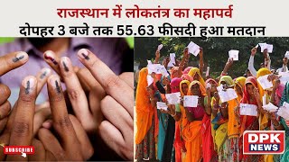 RAJSTHAN  CHUNAV || राजस्थान में लोकतंत्र का महापर्व,  दोपहर 3 बजे तक 55.63 फीसदी हुआ मतदान