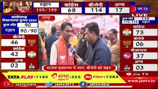 Jaipur Live | राजस्थान विधानसभा चुनाव 2023, भाजपा मुख्यालय में जश्न, बीजेपी को बढ़त | JAN TV