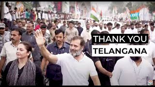 धन्यवाद तेलंगाना | Thank You Telangana | Rahul Gandhi | Bharat Jodo Yatra