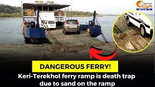 #Dangerous Ferry! Keri-Terekhol ferry ramp is death trap due to sand on the ramp