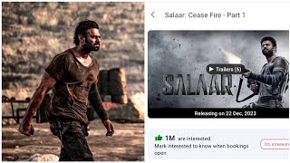 Salaar Cease Fire Part 1 Movie Crosses 1 Million Internet Rate On Bookmyshow