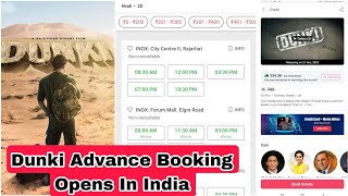 Dunki Movie Advance Booking Opens In India