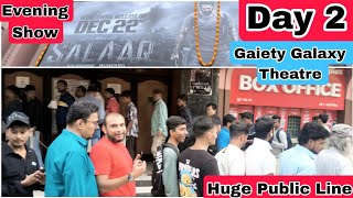 Salaar Movie Huge Public Line Day 2 Evening Show At Gaiety Galaxy Theatre In Mumbai