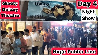 Dunki Movie Huge Public Line Day 4 Night Show At Gaiety Galaxy Theatre In Mumbai