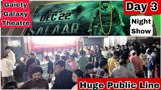 Salaar Movie Huge Public Line Day 3 Night Show Hindi Version At Gaiety Galaxy Theatre In Mumbai