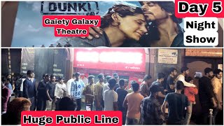 Dunki Movie Huge Public Line Day 5 Night Show At Gaiety Galaxy Theatre In Mumbai