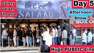 Salar Movie Huge Public Line Day 5 Afternoon Show At Gaiety Galaxy Theatre In Mumbai