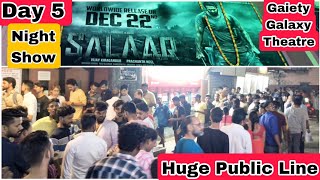 Salaar Movie Huge Public Line Day 5 Night Show At Gaiety Galaxy Theatre In Mumbai