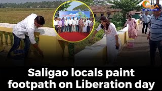 #Watch- Saligao locals paint footpath on Liberation day