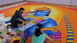 A grand rangoli in the making as we eagerly await the auspicious welcome of Lord Ram in Ayodhya