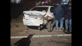 #Accident- Speeding rent-a-cab rams into parked vehicle at Porvorim!