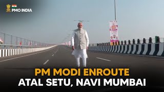 Prime Minister Narendra Modi enroute Atal Setu, Navi Mumbai
