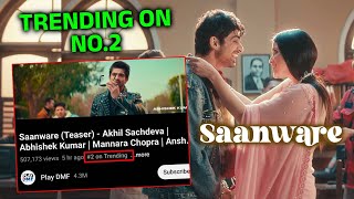 Saanware Teaser Ka NEW Record, Youtube Par Trending NO.2 | Abhishek Kumar, Mannara Chopra