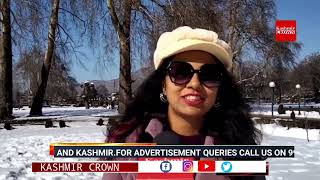 Tourists enjoying snow in Verinag Mughal Garden-were seen playing with snow,making snowball