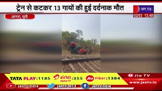 Agra News | हिंदू संगठनो ने जताया विरोध,ट्रेन से कटकर 13 गायों की हुई दर्दनाक मौत | JAN TV