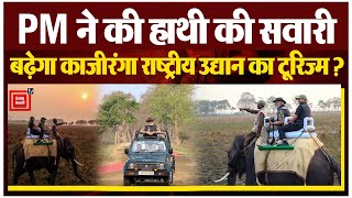 PM Narendra Modi ने Kaziranga National Park में हाथी की सवारी कर प्रकृति की सुंदरता का लुत्फ उठाया