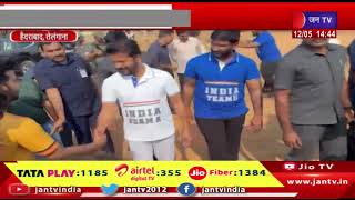 Hyderabad News | मुख्यमंत्री रेवंत रेड्डी ने ICU के छात्रों के साथ फुटबॉल खेला | JAN TV