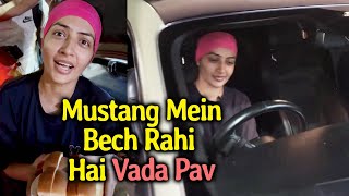 Vada Pav Girl Chandrika, Mustang Car Mein Bech Rahi Hai Vada Pav