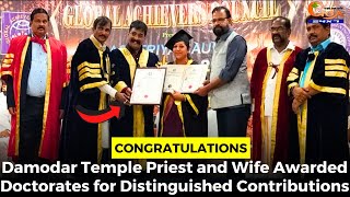 #Congratulations- Damodar Temple Priest and Wife Awarded Doctorates for Distinguished Contributions
