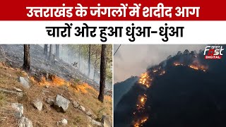 Uttrakhand Fire: Chamoli के जंगलों में लगी भीषण आग, मौके पर दमकल की गाड़ियां मौजूद