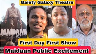 Maidaan Movie Public Excitement First Day First Show At Gaiety Galaxy Theatre In Mumbai