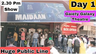 Maidaan Movie Huge Public Line Day 1 Second Show At Gaiety Galaxy Theatre In Mumbai