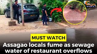 #MustWatch- Assagao locals fume as sewage water of restaurant overflows